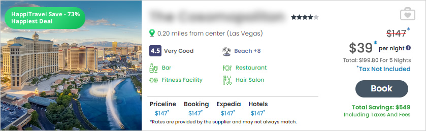 Hotel search results — wholesale pricing